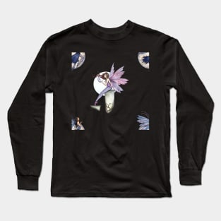 Moon Fairies Illustration Pattern Long Sleeve T-Shirt